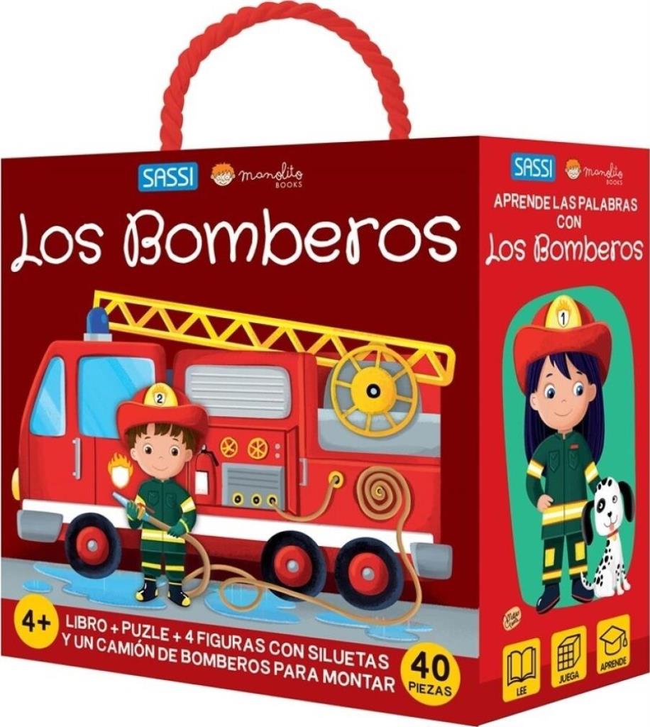 BOMBEROS, LOS - LIBRO, PUZLE Y 4 FIGURAS CON SILUETAS