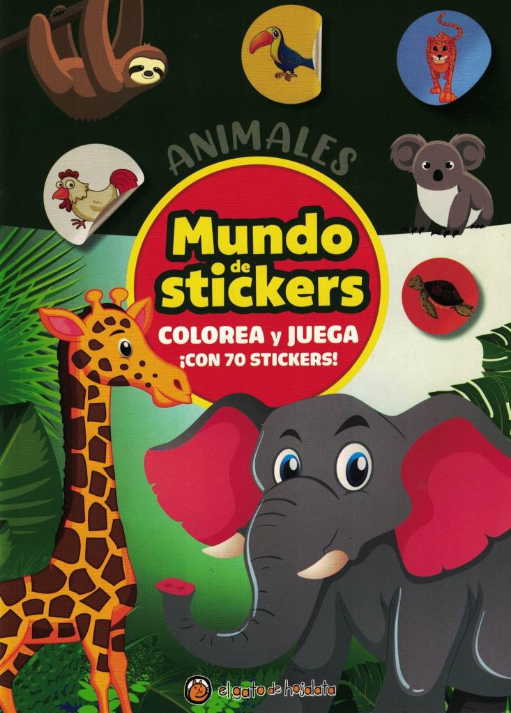 ANIMALES- MUNDO DE STICKERS COLOREA Y JUEGA